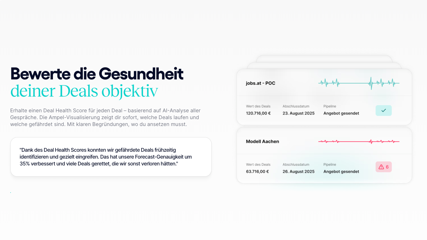 Alle Gesprächsthemen, Kundenbeziehungen, Risiken und Chancen auf einen Blick.